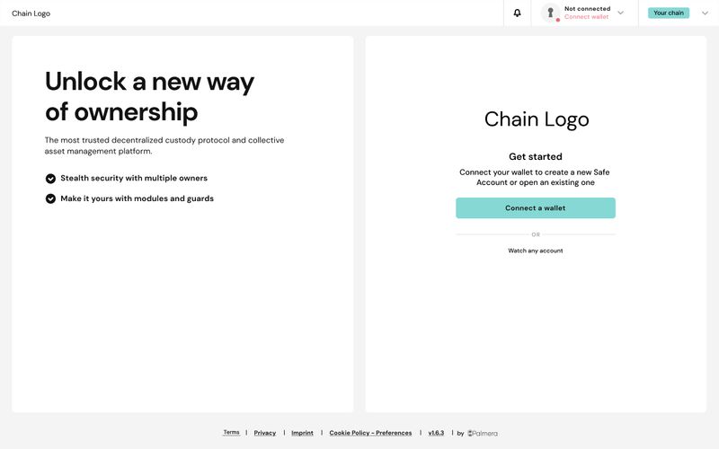 Wallet connection interface.